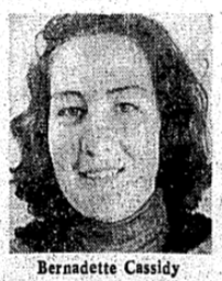 Black and white image of a smiling woman's face